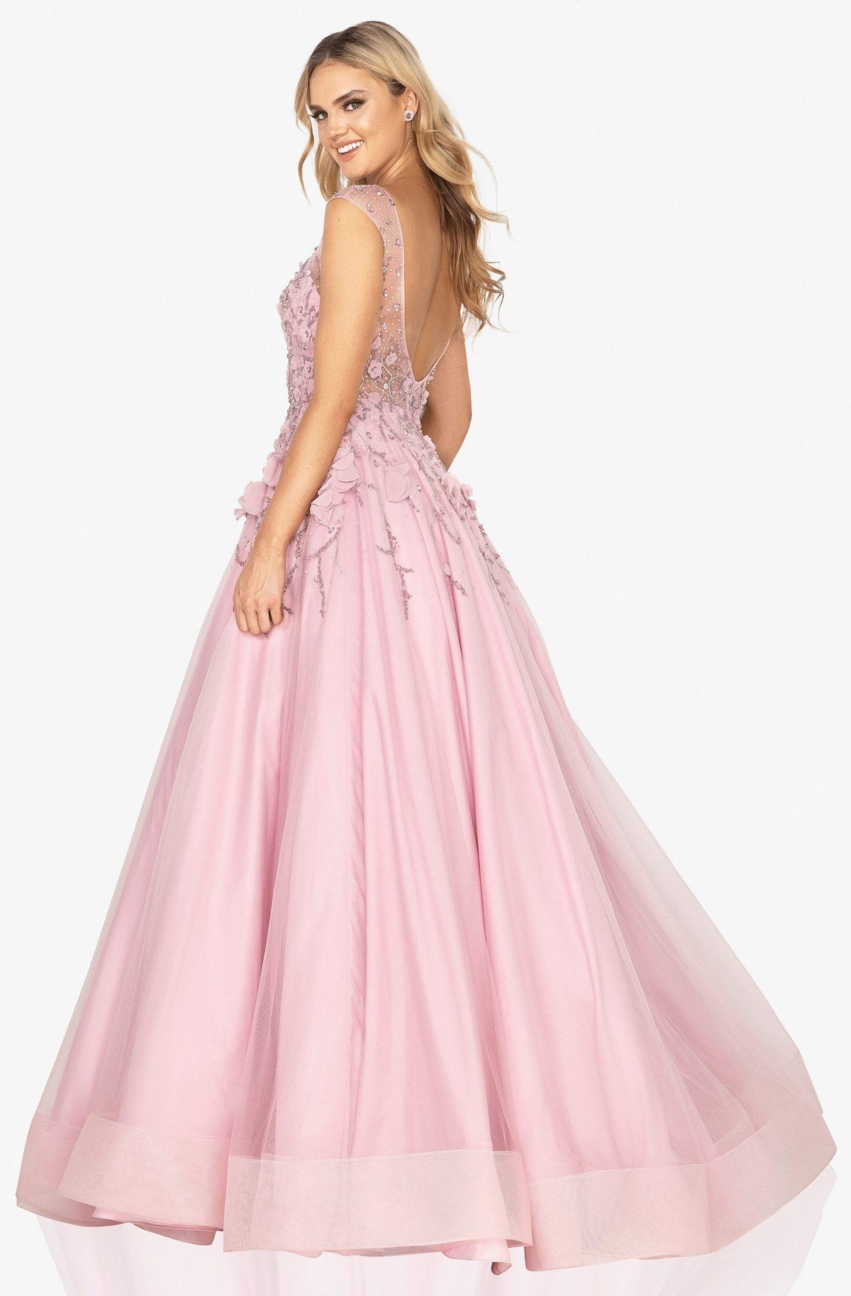 Terani Couture - 2012P1411 Beaded Appliqued Illusion A-Line Gown - detail view