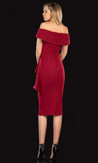 Terani Couture - 2021C2625 Off Shoulder Ruffle Accented Sheath Dress - view 5