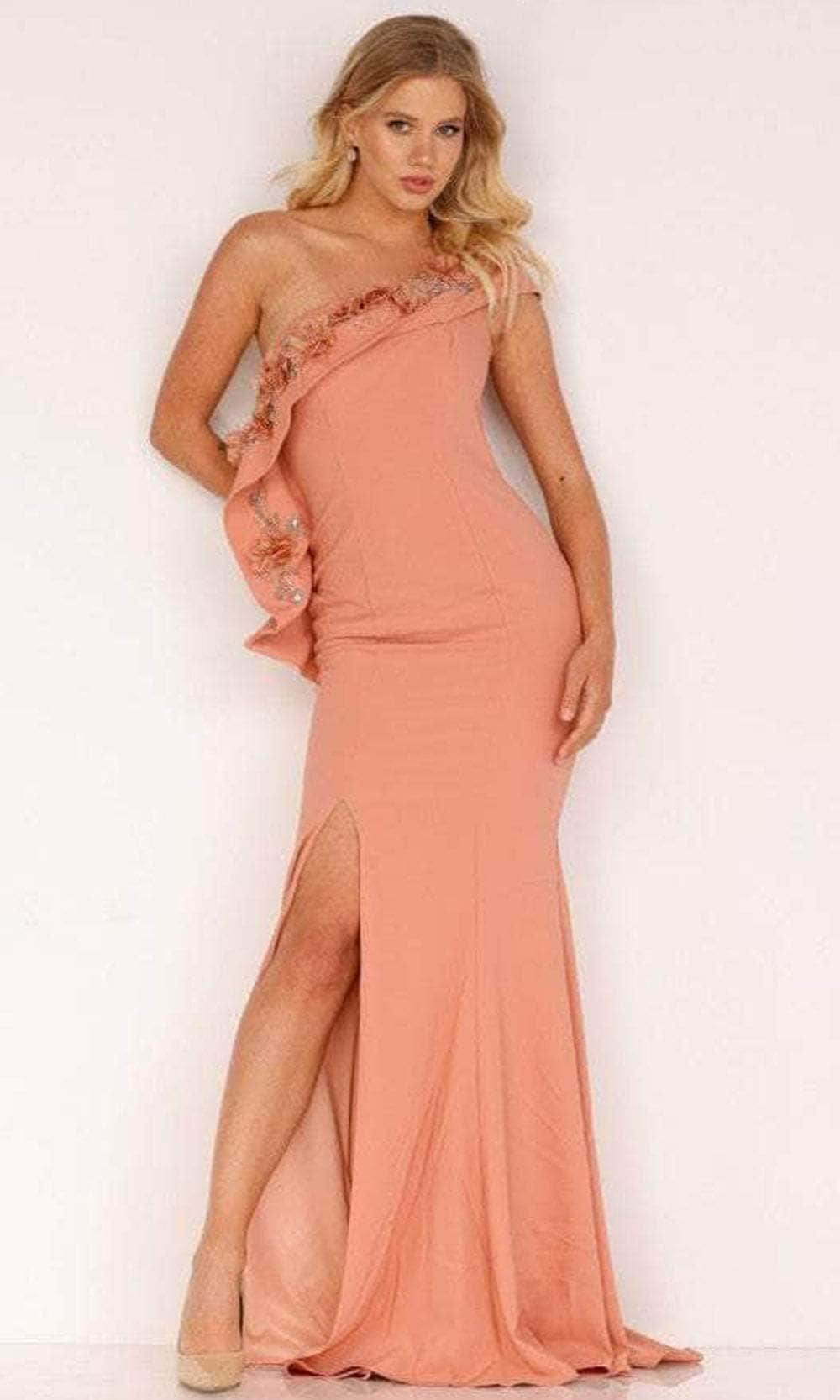 Terani Couture 2021E2824 - Embellished Asymmetric Evening Gown - detail view