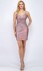 Terani Couture 2021H3351 - Low V-neck Short Dress - designer cocktail dress at Silhouette Dresses