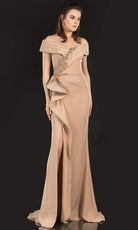 Terani Couture - 2021M2986 Wrap Off Shoulder Mother of the Bride Gown - designer mother of the bride dress at Silhouette Dres