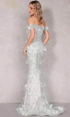 Terani Couture 2027GL3231 - Feather Floral Applique Evening Dress - back view