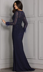 Terani Couture - 2111M5277 Long Sleeve Beaded Sheath Gown