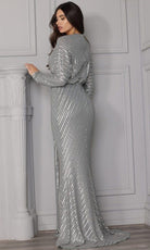 Terani Couture 2111M5280 - Long Sleeve V-neck Gown - Silhouette Dresses