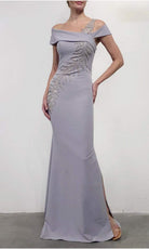Terani Couture - 2111M5289 Beaded Asymmetric Trumpet Dress - designer mother of the bride dress at Silhouette Dresses