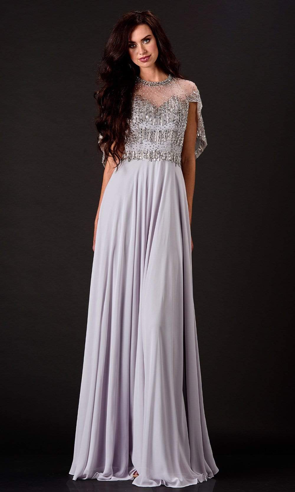 Terani Couture - 2111M5295 Embellished Jewel Neck A-line Gown
