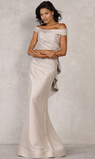 Terani Couture - 2111M5299 Off Shoulder Ruched Long Gown