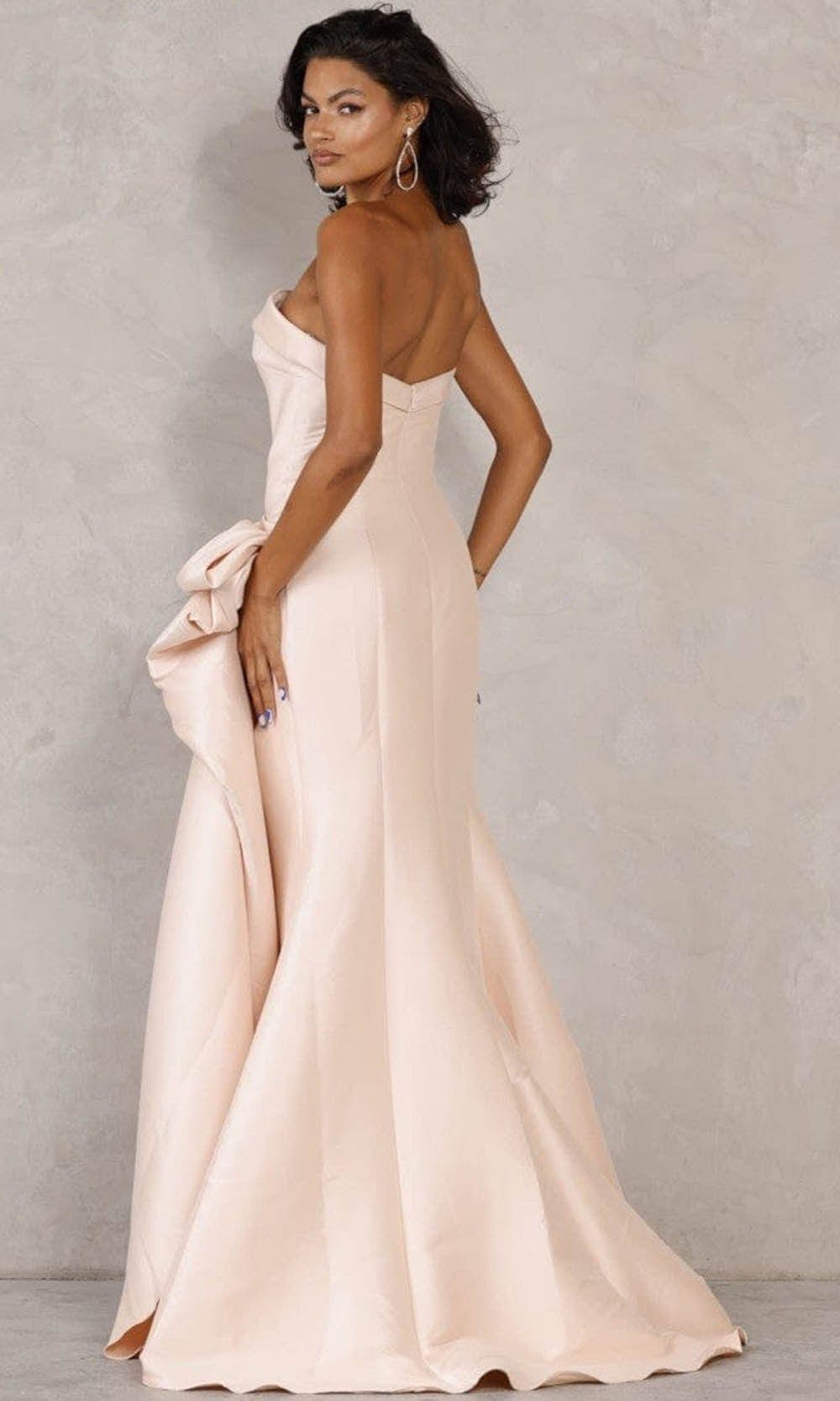 Terani Couture - 2111P4019 Draped Bow Gown - back view
