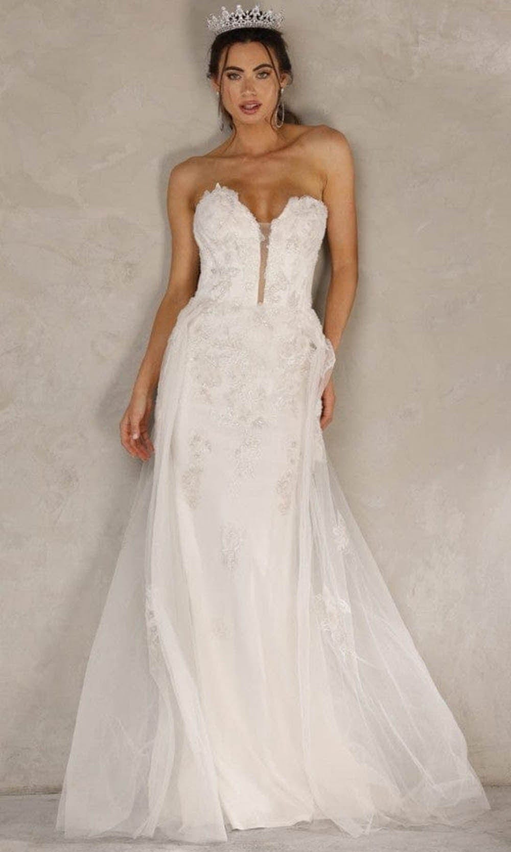 Terani Couture - 2111P4055 Beaded Overskirt Bridal Gown - designer wedding dress at Silhouette Dresses