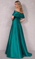Terani Couture 2112M5404 - Pleated Off Shoulder Prom Dress - back view