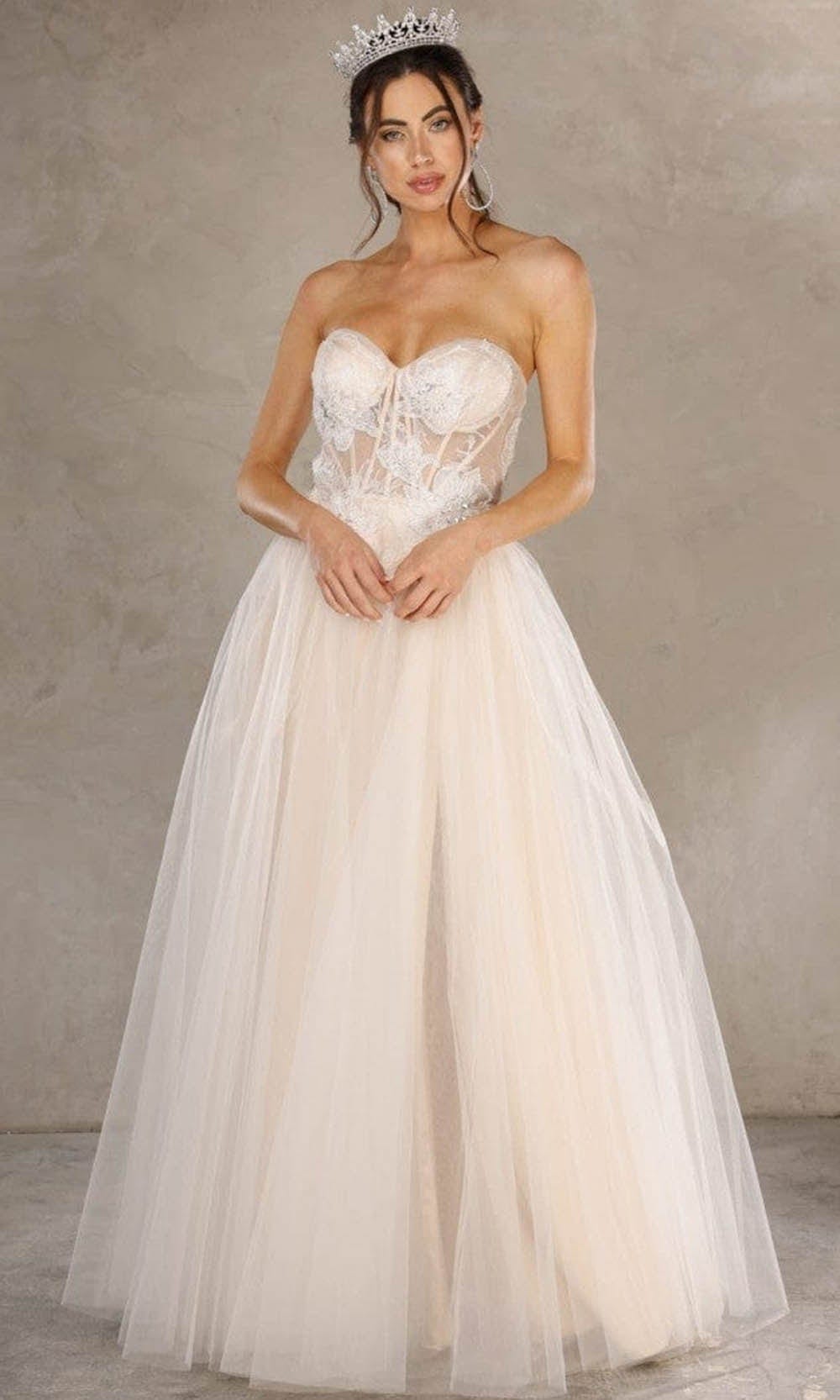 Terani Couture - 2215P0005 Floral Corset A-Line Gown - designer prom dress at Silhouette Dresses
