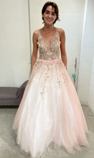 Terani Couture 2215P0033 - Sleeveless V-neck Long Gown - designer prom dress at Silhouette Dresses