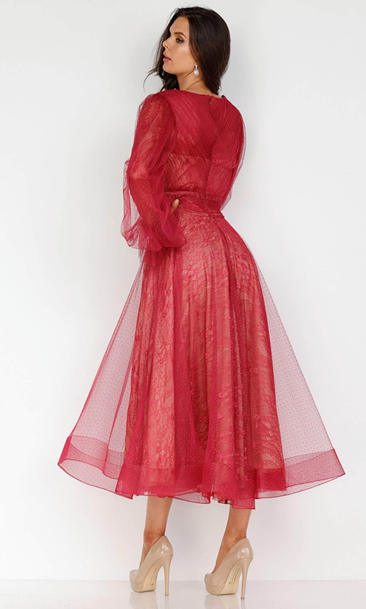 Terani Couture 231C0224 - Tea Length Gossamer Dress - detail view