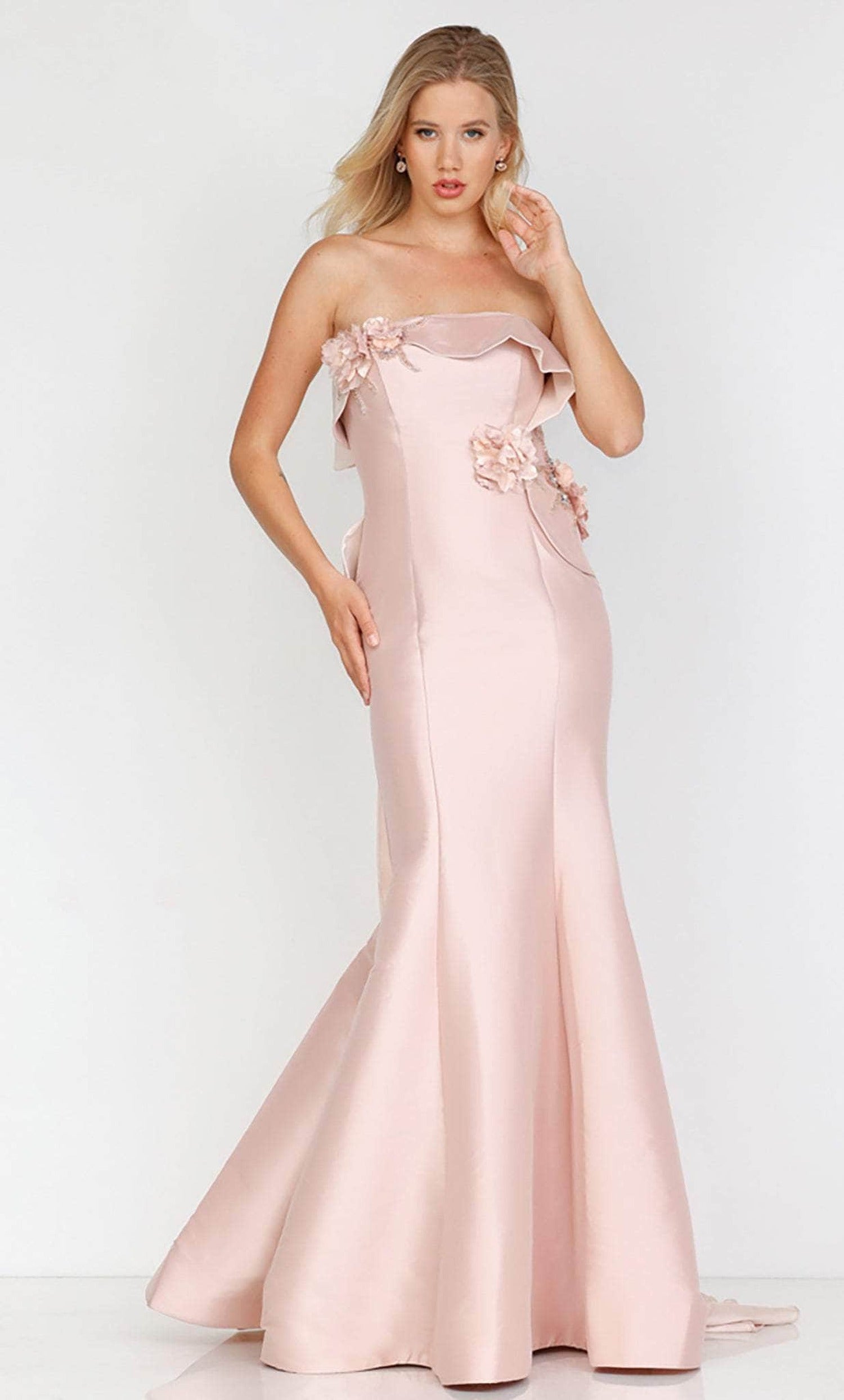 Terani Couture 231E0308 - 3D Embellished Strapless Evening Dress