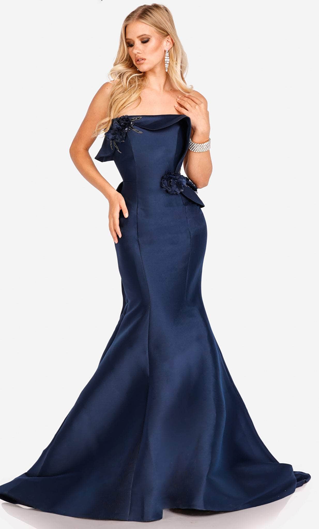 Terani Couture 231E0308 - 3D Embellished Strapless Evening Dress - back view