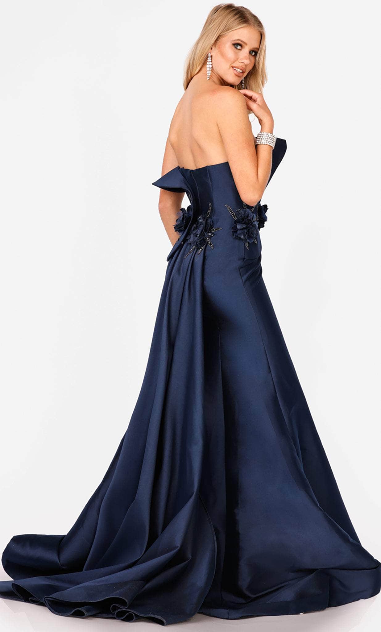 Terani Couture 231E0308 - 3D Embellished Strapless Evening Dress - detail view