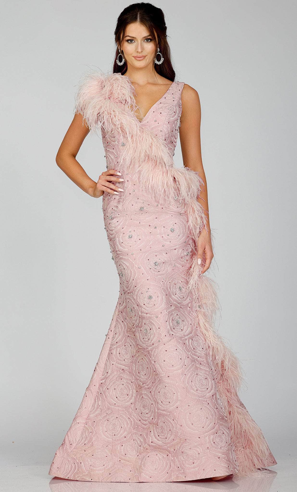 Terani Couture 231E0314 - Feather Mermaid Evening Gown - designer prom dress at Silhouette Dresses