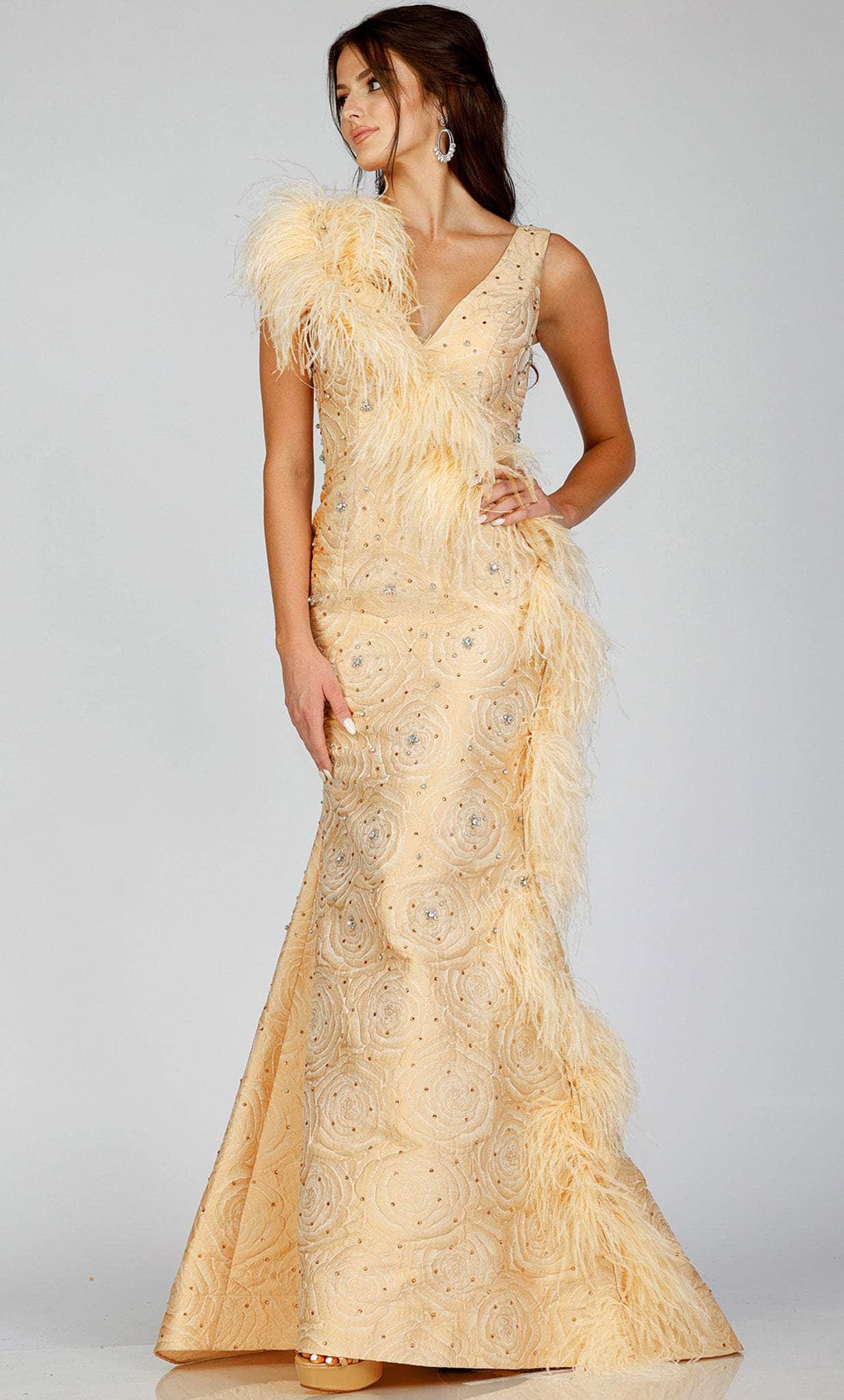 Terani Couture 231E0314 - Feather Mermaid Evening Gown - view 5