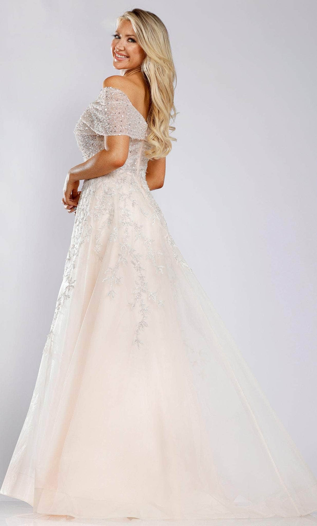 Terani Couture 231E0608 - Embellished Off Shoulder A-line Gown
