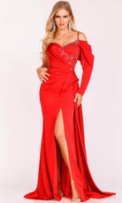 Terani Couture 231E0614 - Sweetheart Ruche Satin Evening Gown - detail view