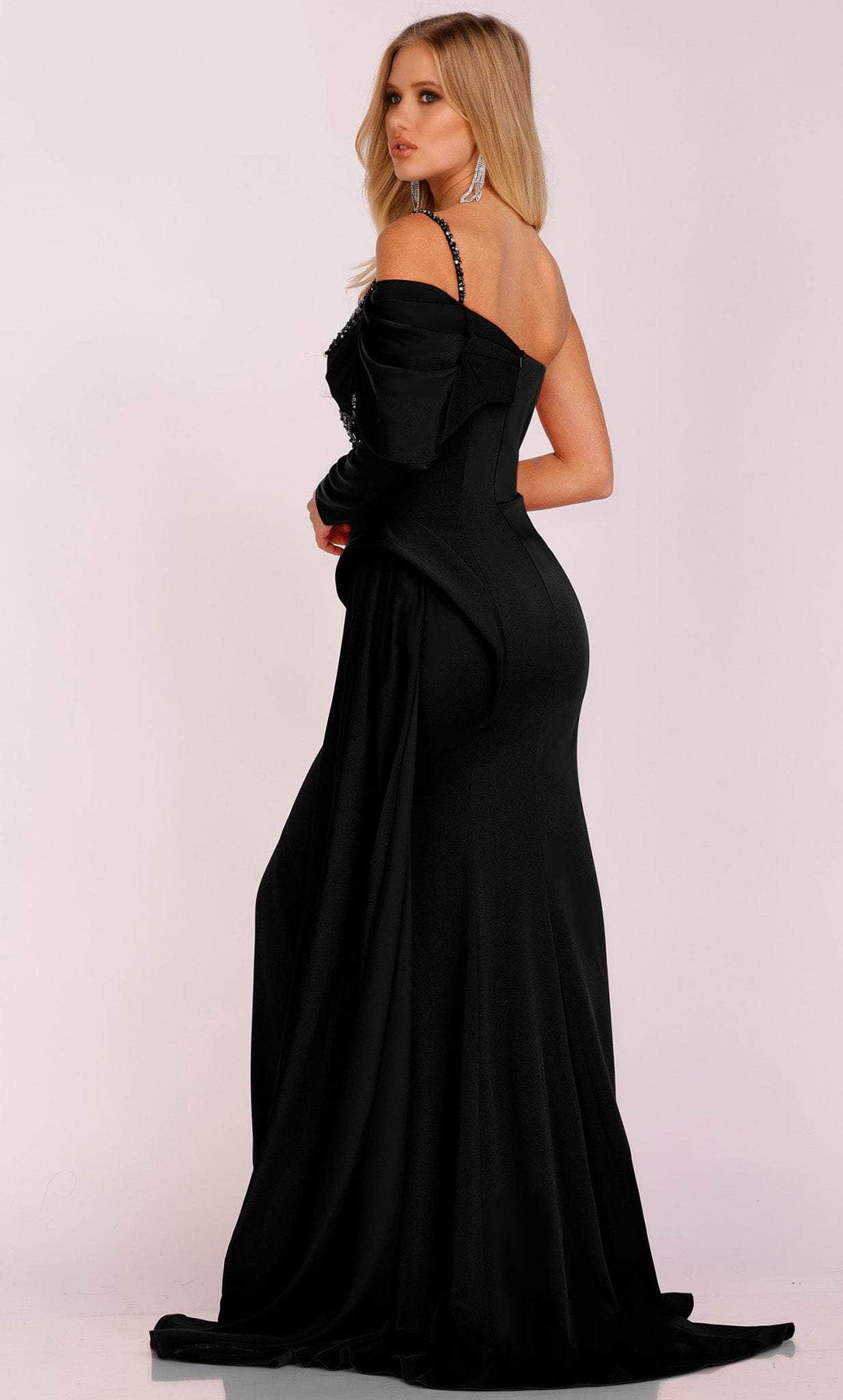 Terani Couture 231E0614 - Sweetheart Ruche Satin Evening Gown - back view