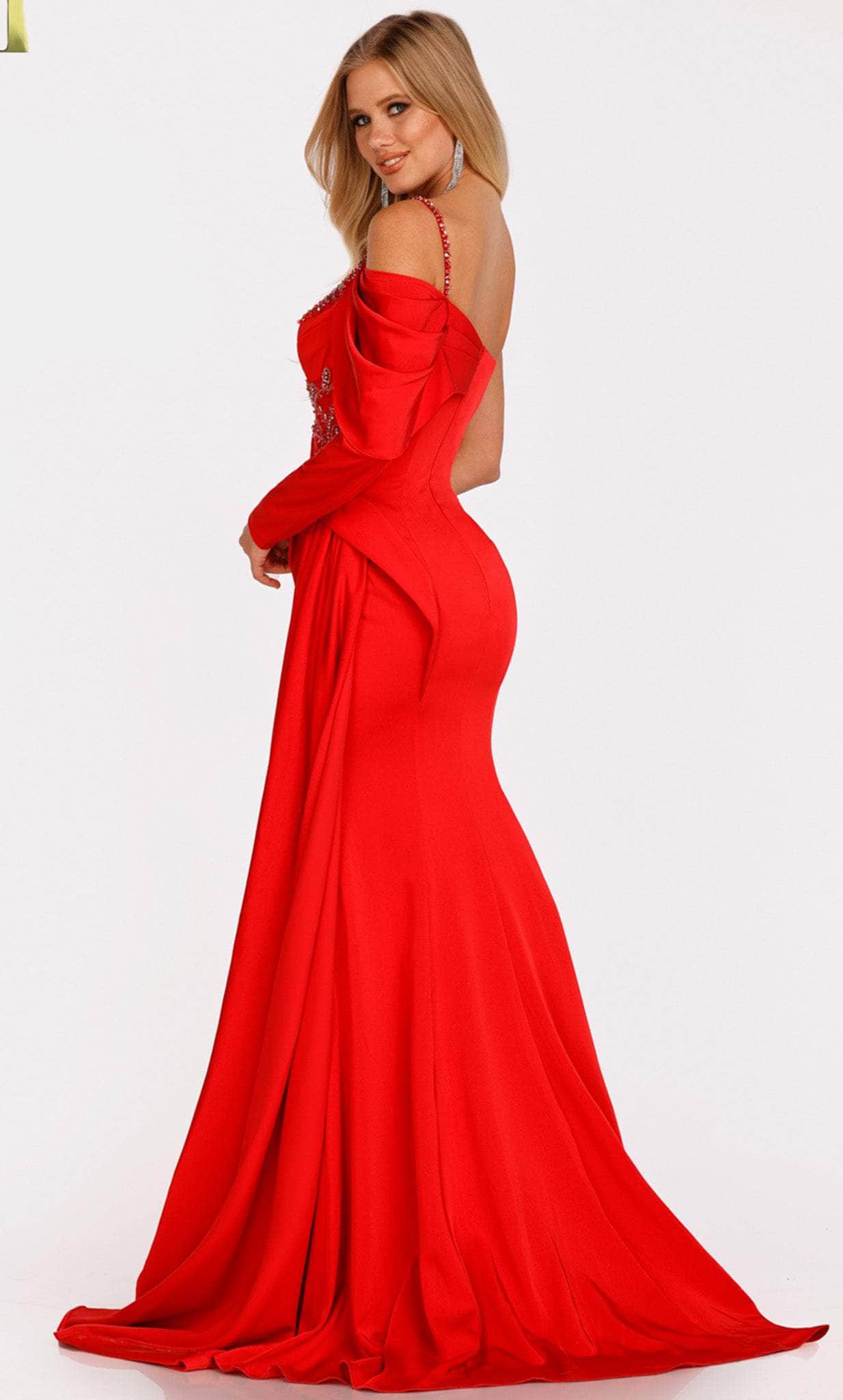 Terani Couture 231E0614 - Sweetheart Ruche Satin Evening Gown - view 4