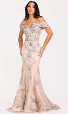 Terani Couture 231GL0416 - Notch Neckline Floral Mermaid Gown - designer mother of the bride dress at Silhouette Dresses