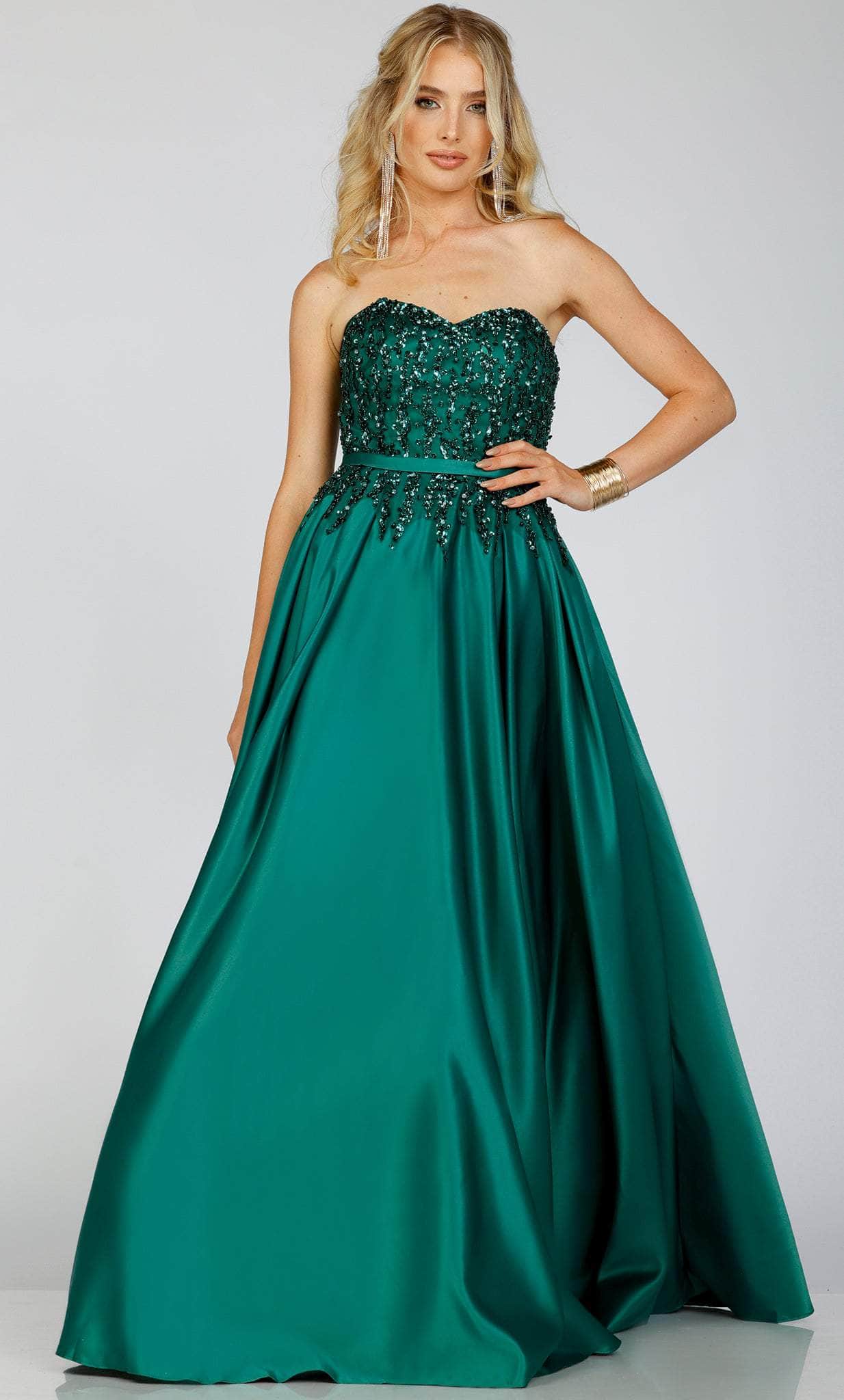 Terani Couture 231P0012 - Beaded Satin Prom Gown - designer prom dress at Silhouette Dresses