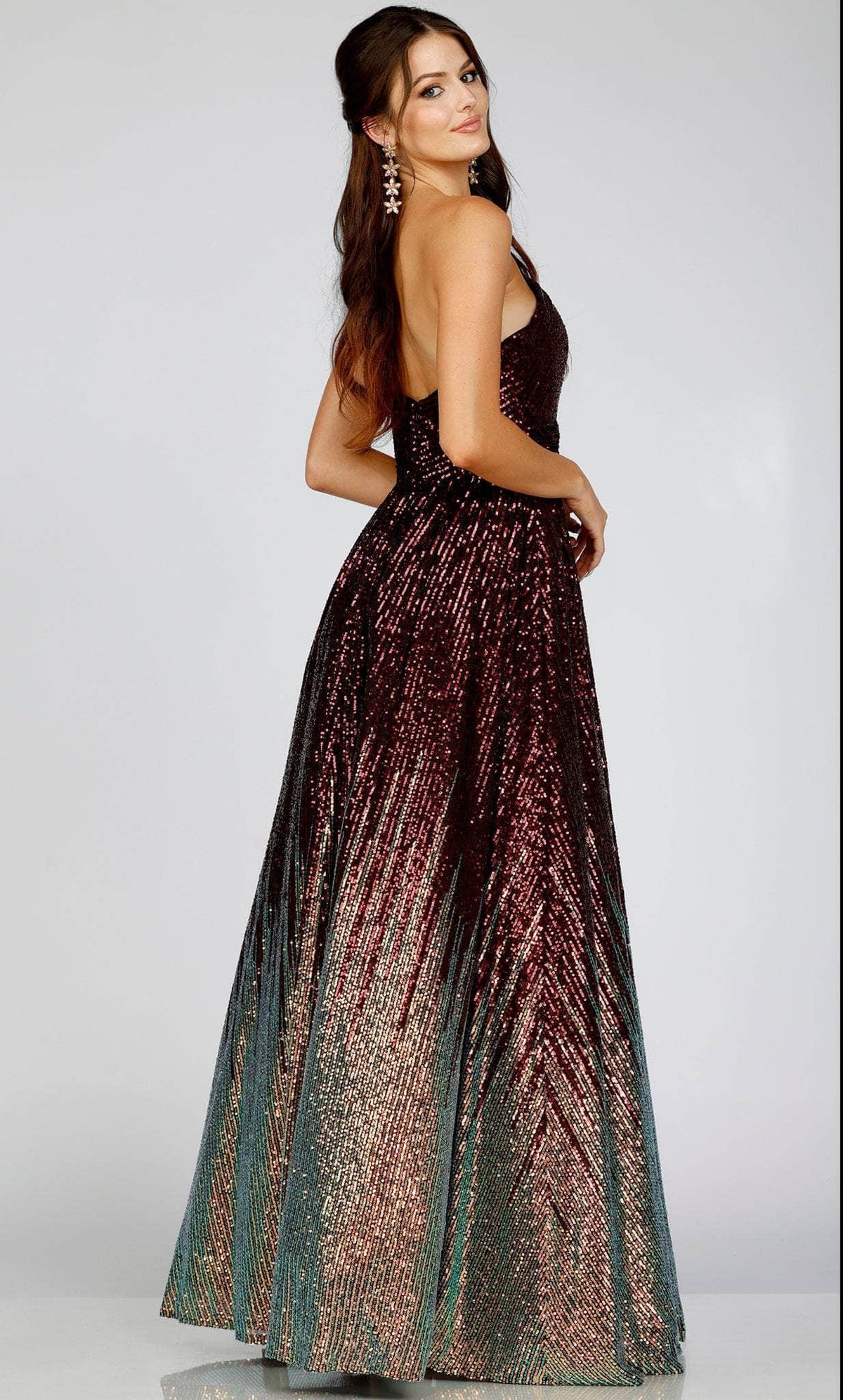 Terani Couture 231P0024 - Sequin A-Line Prom Gown - back view