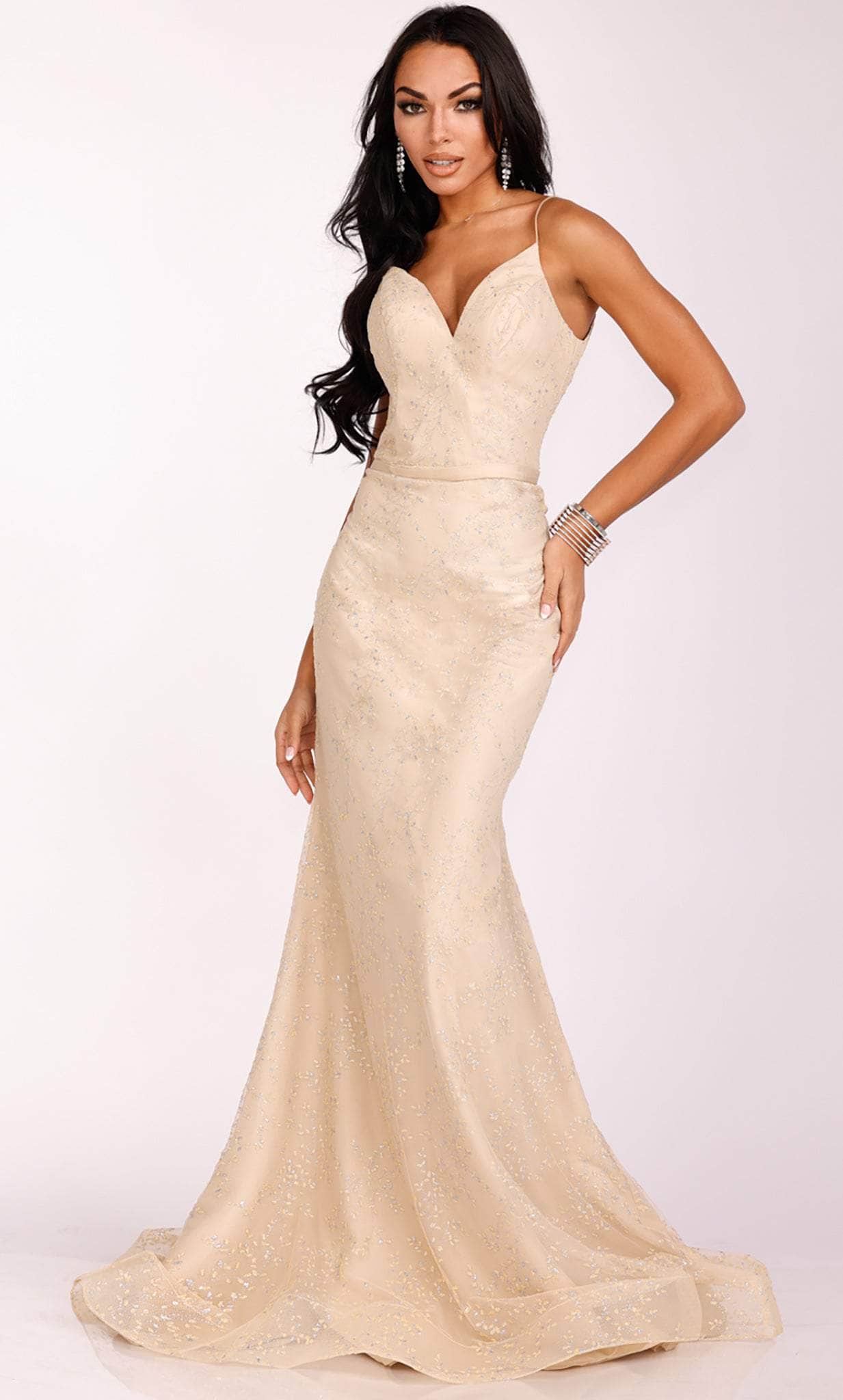 Terani Couture 231P0038 - Foliage Mermaid Prom Gown - designer evening gown at Silhouette Dresses