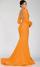Terani Couture 231P0074 - Long Sleeve Feathered Detailed Evening Gown - view 7