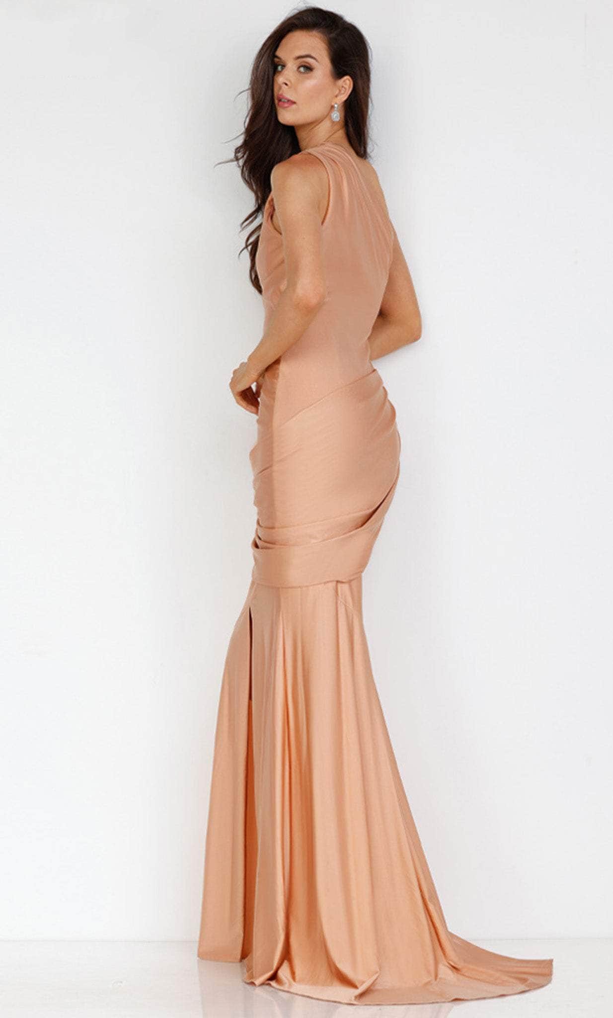 Terani Couture 231P0134 - Asymmetrical Body-Hugging Gown - detail view