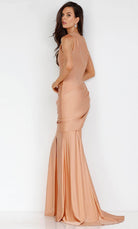 Terani Couture 231P0134 - Asymmetrical Body-Hugging Gown - detail view