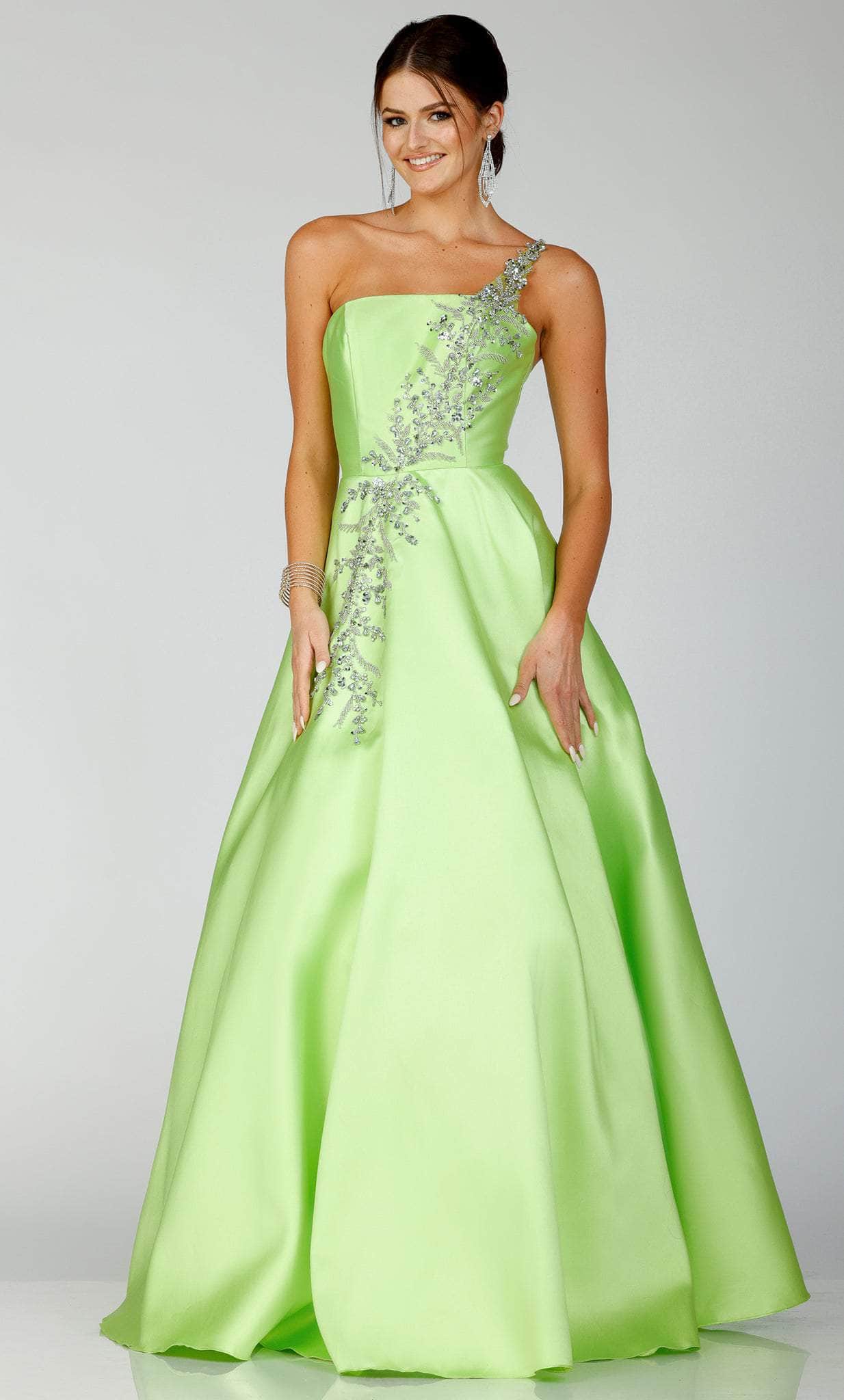 Terani Couture 231P0175 - Embellished One Sleeve Prom Gown - back view