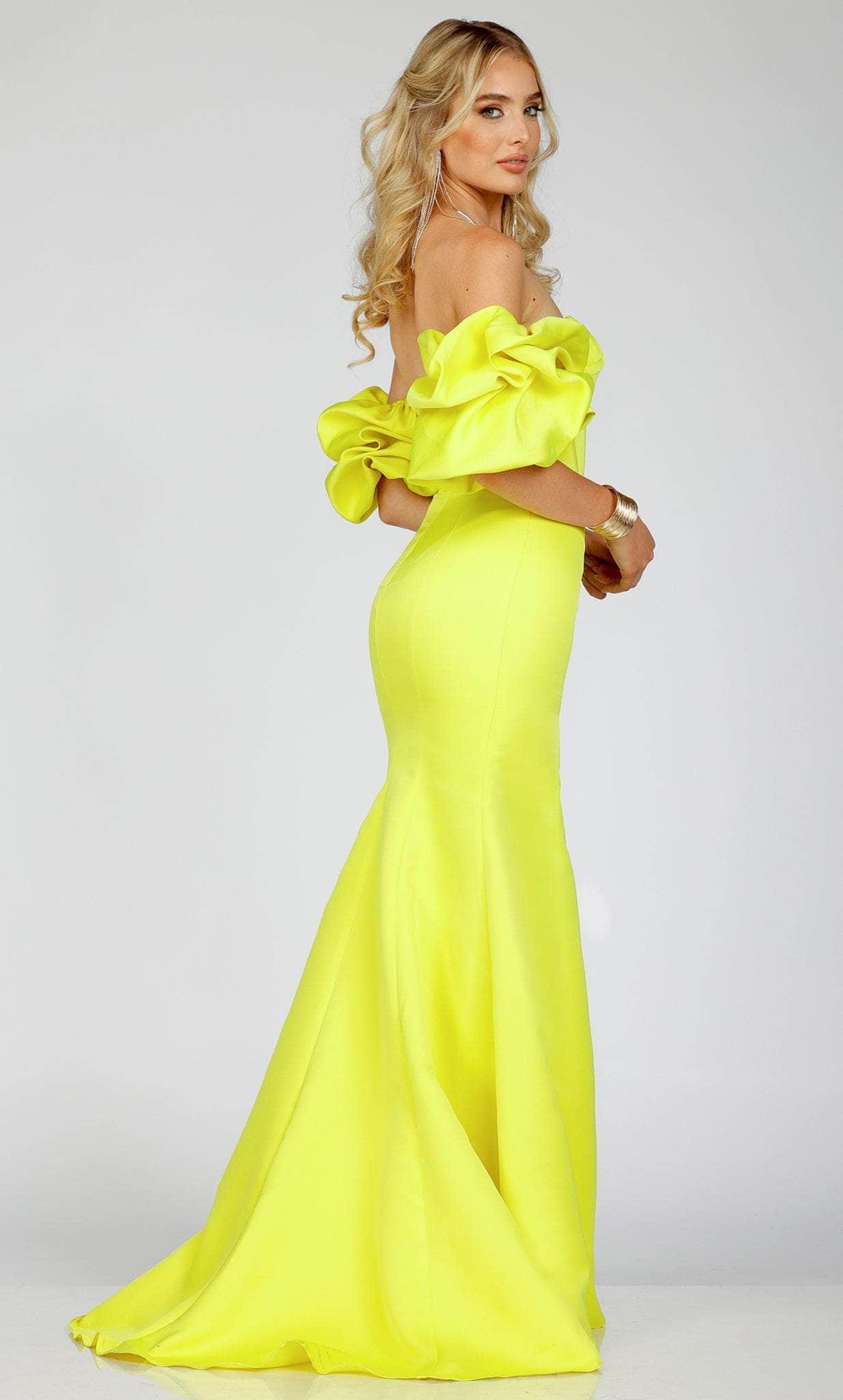 Terani Couture 231P0181 - Off-Shoulder Ruffled Sleeve Prom Gown