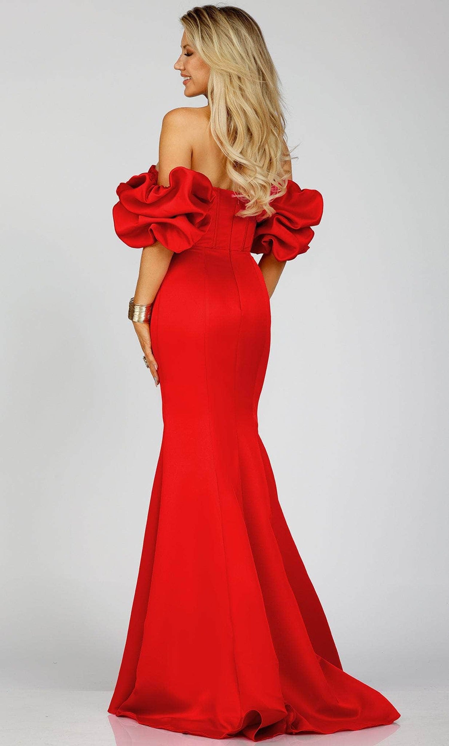Terani Couture 231P0181 - Off-Shoulder Ruffled Sleeve Prom Gown