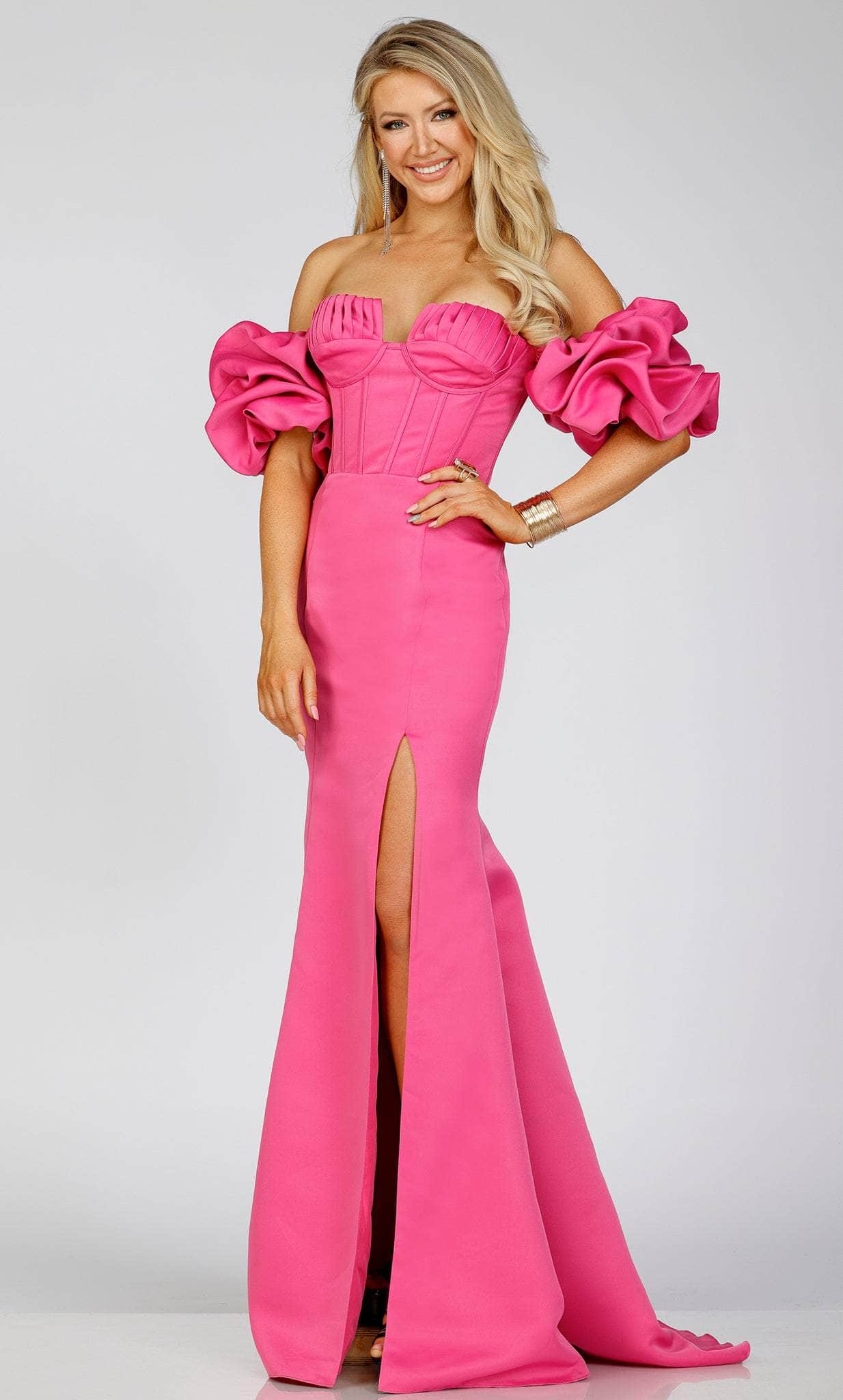 Terani Couture 231P0181 - Off-Shoulder Ruffled Sleeve Prom Gown - view 4
