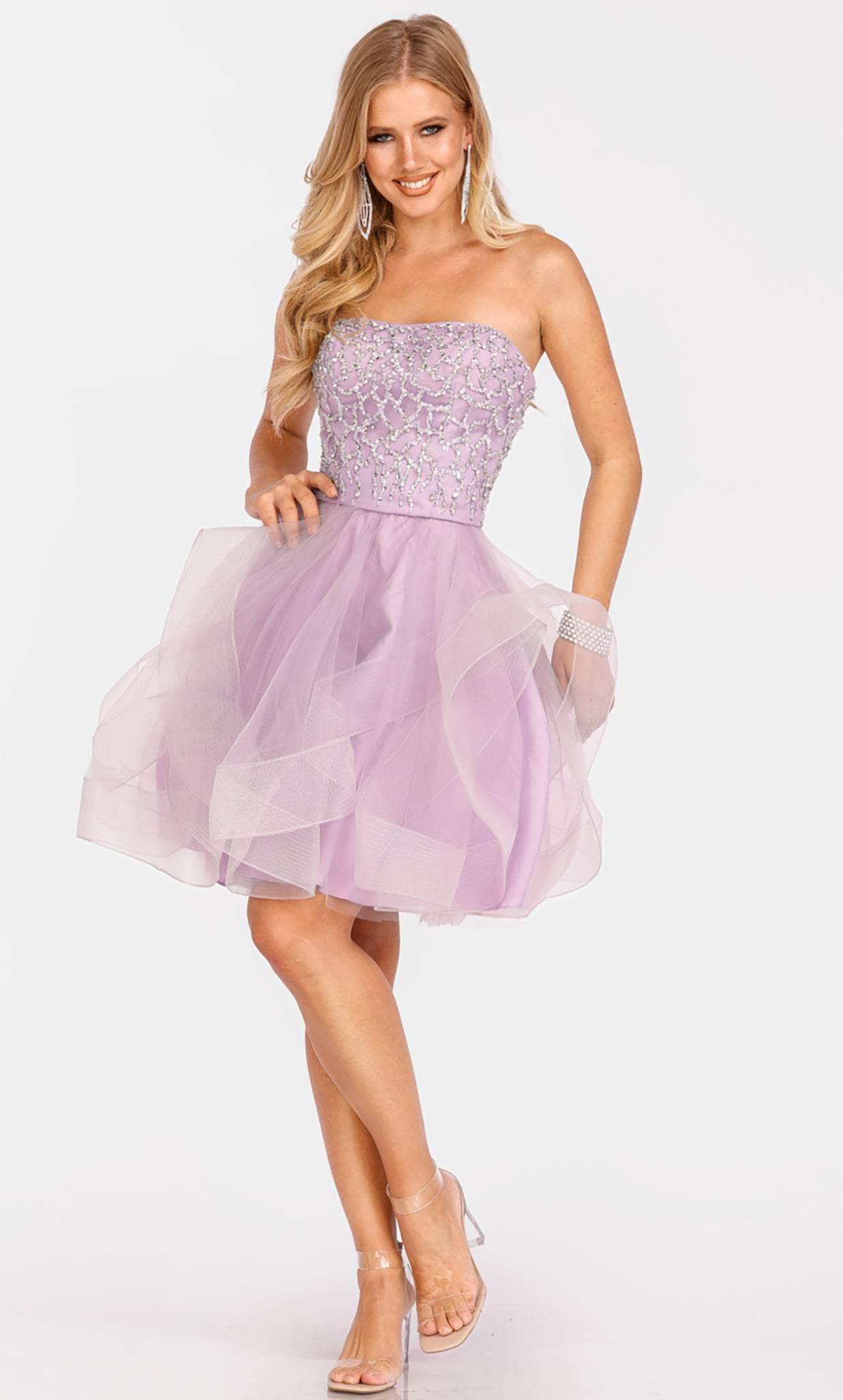 Terani Couture 231P0590 - Strapless Tulle A-Line Cocktail Dress - detail view