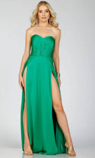 Terani Couture 231P0592 - Strapless Double Leg Slit Dress