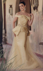 Terani Couture 232E1241 - Appliqued Off Shoulder Prom Gown - designer prom dress at Silhouette Dresses
