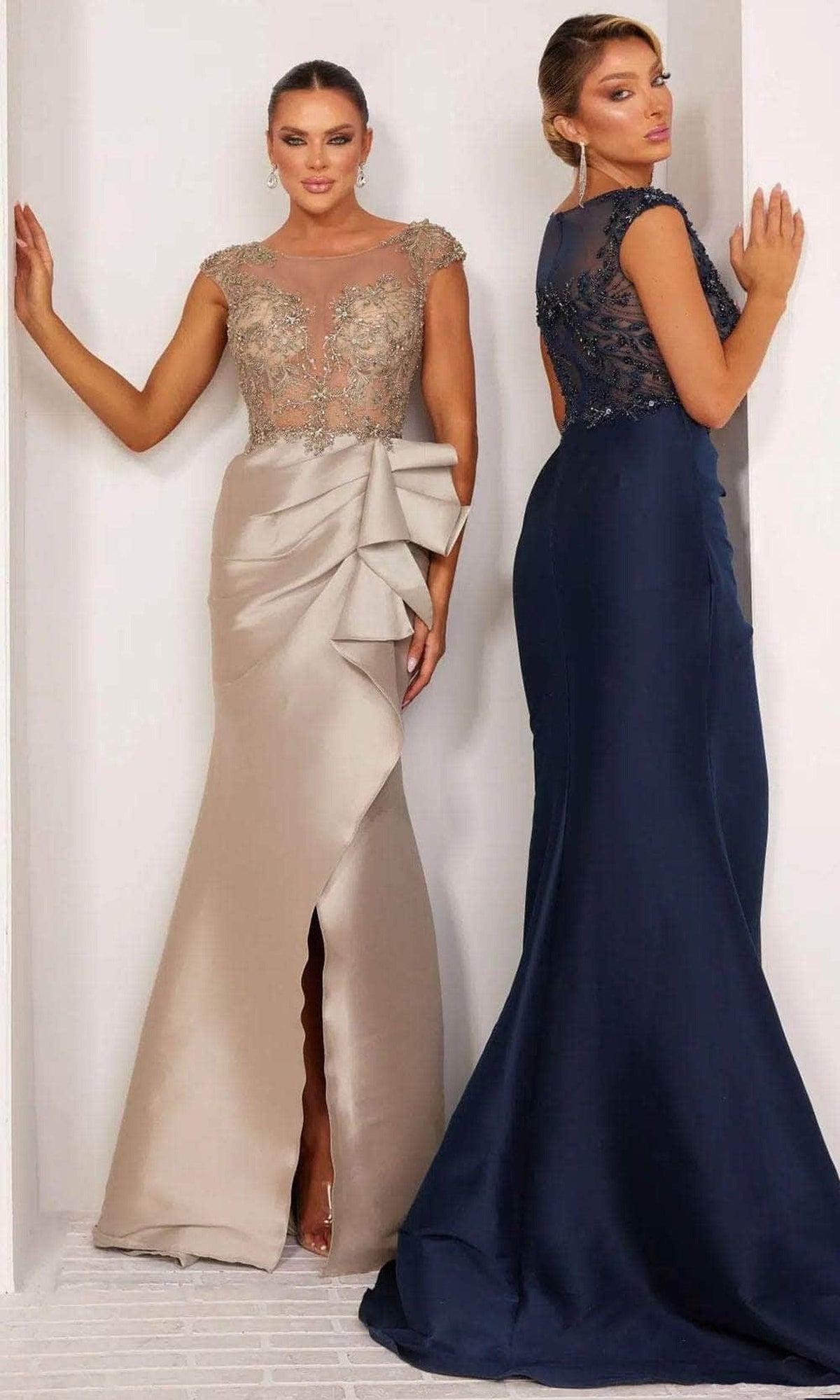 Terani Couture 232E1300 - Bejeweled Cap Sleeve Evening Dress