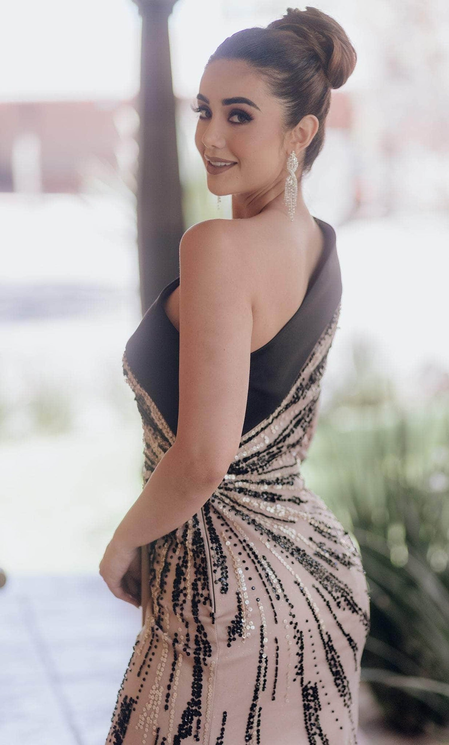 Terani Couture 232GL1410 - Sequin Asymmetrical Evening Gown
