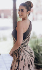Terani Couture 232GL1410 - Sequin Asymmetrical Evening Gown