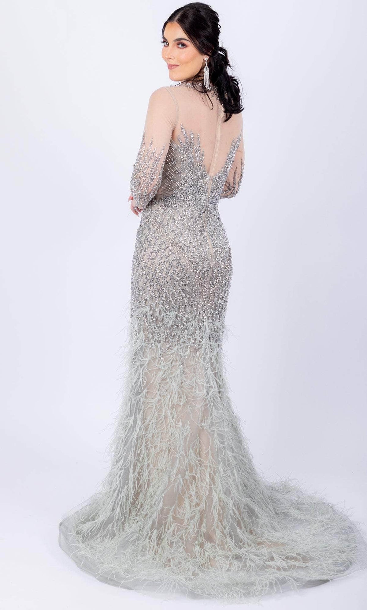 Terani Couture 232GL1437 - Embroidered Mermaid Evening Dress