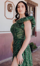 Terani Couture 232GL1479 - Sequin Embellished One Sleeve Evening Gown - view 5