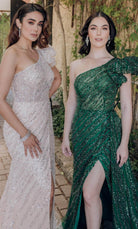 Terani Couture 232GL1479 - Sequin Embellished One Sleeve Evening Gown - view 6