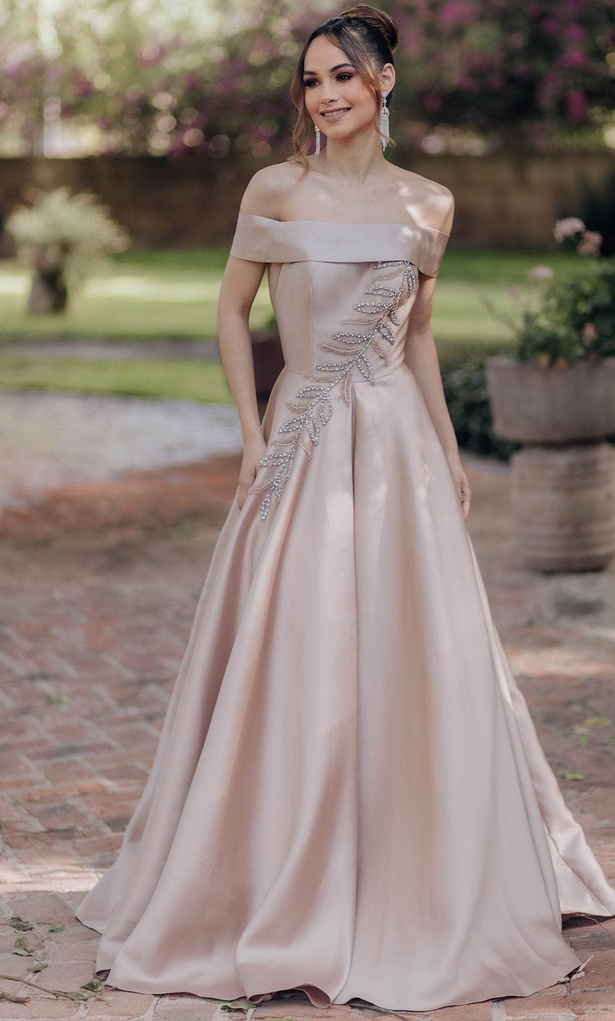Terani Couture 232M1512 - Off-Shoulder Embellished Ballgown - designer prom dress at Silhouette Dresses