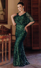 Terani Couture 232M1516 - Sequin Lace Sheath Evening Gown - designer mother of the bride dress at Silhouette Dresses
