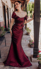 Terani Couture 232M1518 - Pleated Bodice Off-Shoulder Prom Gown - view 6