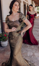 Terani Couture 232M1518 - Pleated Bodice Off-Shoulder Prom Gown - view 5